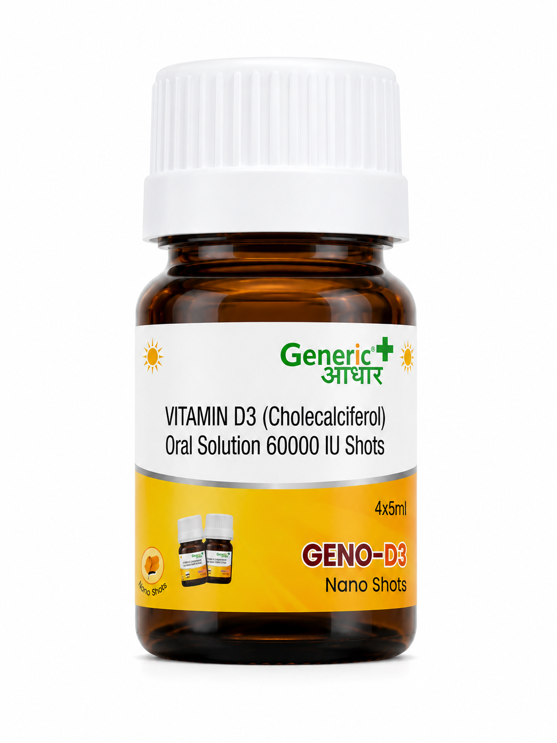 GENO D3- Cholecalciferol 60,000 IU Oral Solution - GA (Pack of 4)