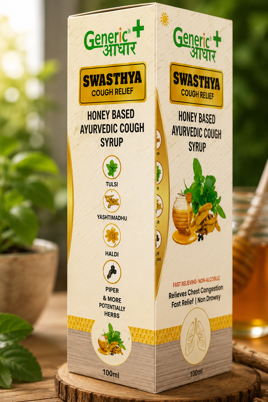 Swasthya Cough Relief Syrup | Honey-Based Ayurvedic Cough Syrup 100ml