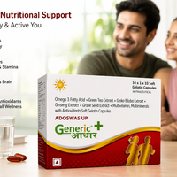 Omega 3 Fatty Acid+ Green Tea Extract+ Ginko Biloba Extract + Ginseng Extract + Grape Seed Extract + Multivitamin, Multiminerals with Antioxidants Soft Gelatin Capsules (Adoswas UP)-GA