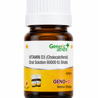 GENO D3- কোলেকেলসিফেরল ৬০,০০০ IU ওৰেল চলিউচন - জিএ (৪ টাৰ পেকেট)