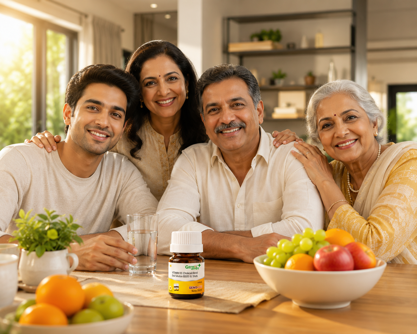GENO D3- কোলেকেলসিফেরল ৬০,০০০ IU ওৰেল চলিউচন - জিএ (৪ টাৰ পেকেট)
