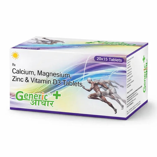 Calcium 1250 mg + Vitamin D3 200 IU + Magnesium Hydroxide 100 mg + Zinc 4 mg Tabs ( SWASTHYA CALCIUM PLUS ) - GA