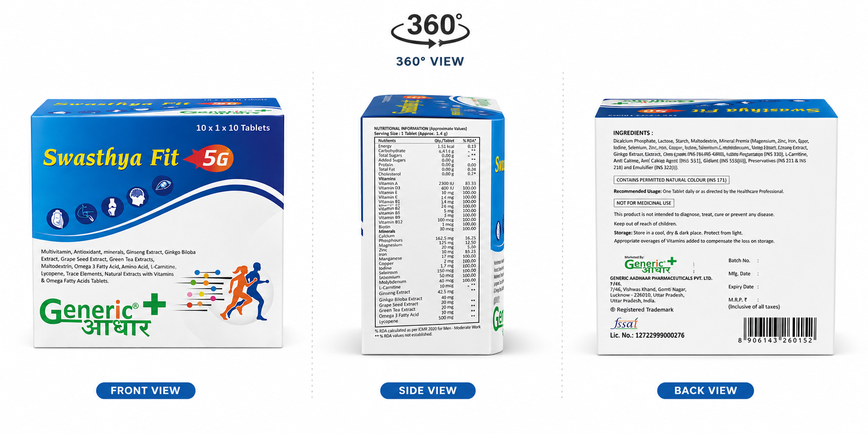 Swasthya Fit 5 G -Multivitamin + Multimineral Tabs- GA